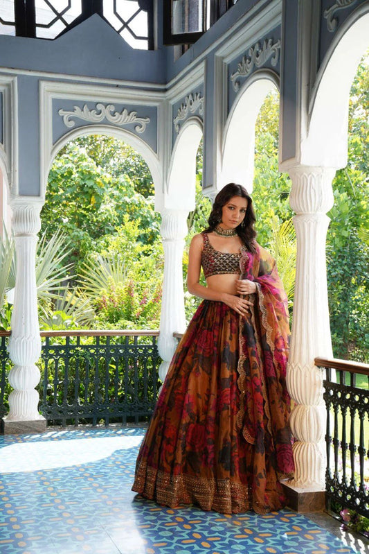 Buy Multi Color Wedding Special Digital Printed Lehenga Choli