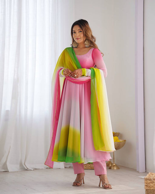 Festive Special Digital Printed Party Wear Anarkali Suit