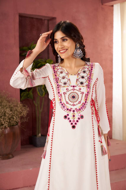 Festive Special Most Trending Real Mirror Work Plazo Suit