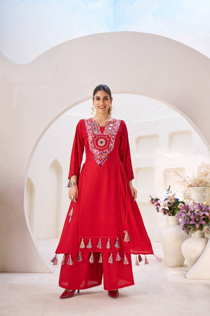 Most Trending Fully Stitched Party Wear Real Mirror Work Plazo Suit