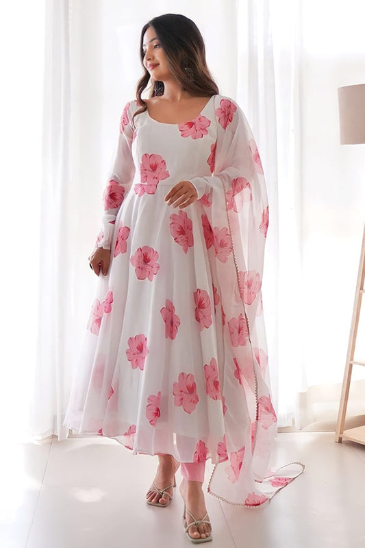 Buy Latest White Evening Gown For Girls